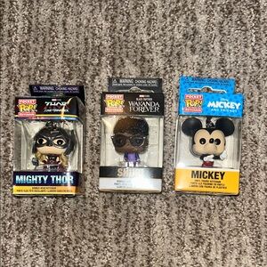 Funko Pocket Pop! Mighty Thor, Shuri, and Mickey Set (sold as a lot)